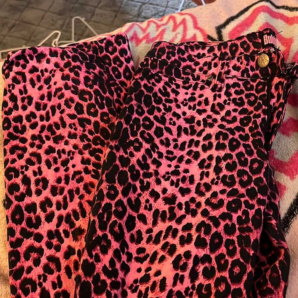 hot pink cheetah print pants